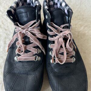 Keds Women's Black, Leather and Wool Rain Boots